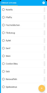 digitale Einkaufsliste